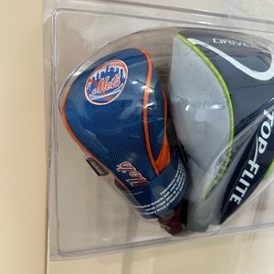 MLB New York Mets Golf Hybrid Head Cover,  And Top Flite Driver Cover New